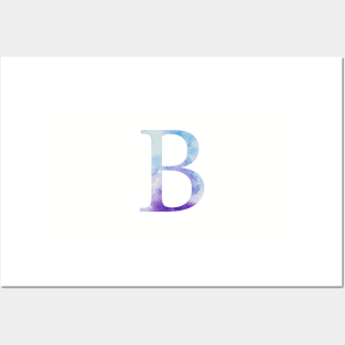 Beta Blue Watercolor Letter Posters and Art